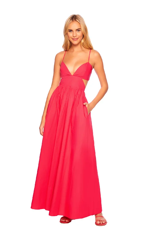 Poplin Cut Out Open Back Dress