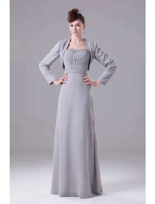 A-Line Mother of the Bride Dress Convertible Dress Strapless Floor Length Chiffon Sleeveless No with Beading Draping A-Line Mother of the Bride Dress Convertible Dress Strapless Floor Length Chiffon Sleeveless No with Beading Draping