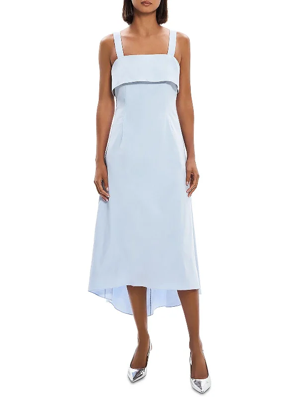 Womens Solid Linen Sheath Dress