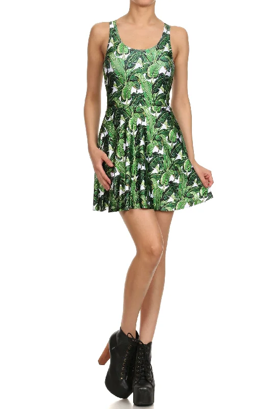 Banana Leaf Skater Dress