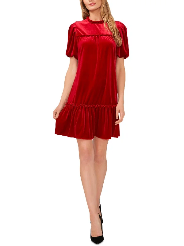 Womens Velour Shift Dress