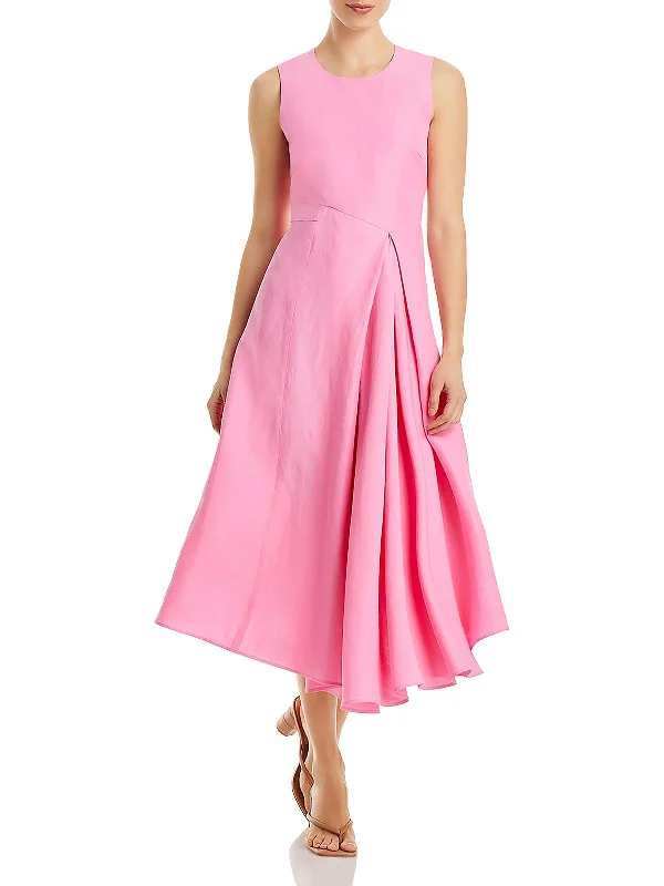 Womens Silk Linen Shift Dress