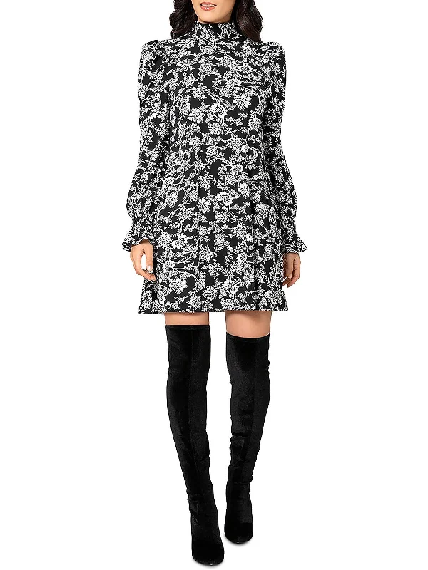 Bianca Womens Knit Floral Shift Dress