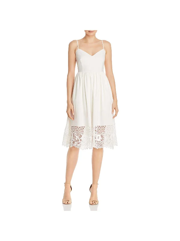 Salerno Womens Eyelet V-Neck Casual Dress