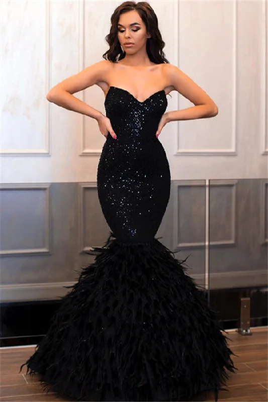 Elegant Sleeveless Sweetheart Sequins Prom Dresses | Mermaid Black Evening Gown BC0824 Elegant Sleeveless Sweetheart Sequins Prom Dresses | Mermaid Black Evening Gown BC0824