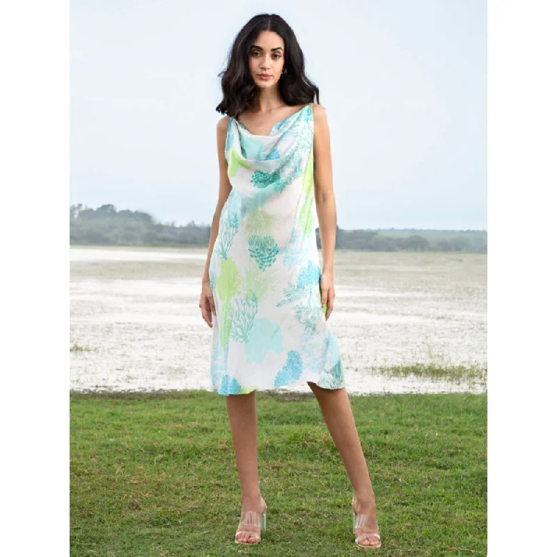 House of Soi White Printed Slip Dress