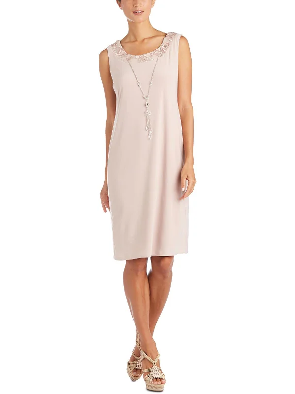 Womens Soutache Polyester Sheath Dress