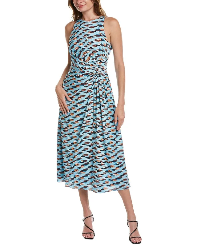 Badgley Mischka Printed Midi Dress Fashionable One-Shoulder Midi Dress