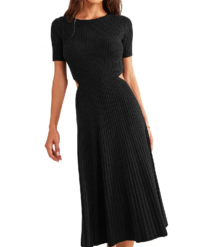 Boden Cut Out Knitted Midi Dress Trendy Long Sleeve Midi Dress