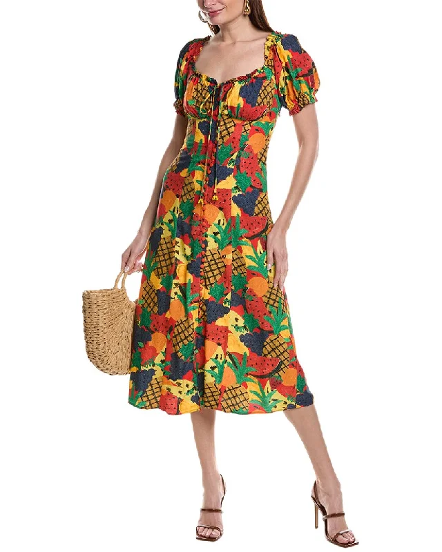 FARM Rio Fruit Salad Midi Dress Fashionable Chiffon Midi Dress