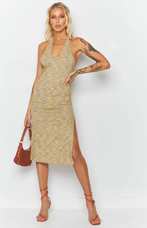 Indi Spacedye Midi Dress Multi Comfortable Fit-and-Flare Midi Dress