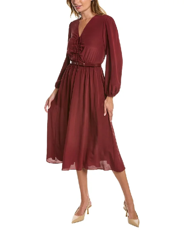 Max Mara Studio Campo Silk Midi Dress Cozy A-Line Midi Dress