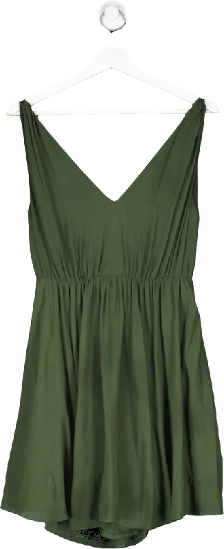 Alice + Olivia Green Backless Mini Dress UK S Stylish Plaid Mini Dress