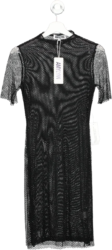 Amy Lynn London Black Mila Embellished High Neck Mini Dress UK XS Fashionable Party Mini Dress Amy Lynn London Black Mila Embellished High Neck Mini Dress UK XS Fashionable Party Mini Dress