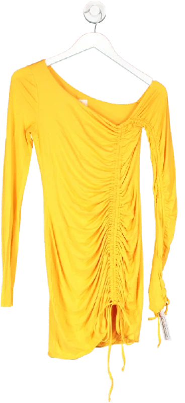 Camila Coelho Orange Ruched Mini Dress UK XS Cozy Sweater Mini Dress