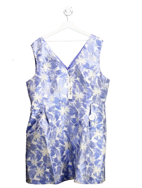 Chi Chi London Blue Curve Floral Print Mini Dress UK 24 Trendy Wraparound Mini Dress Chi Chi London Blue Curve Floral Print Mini Dress UK 24 Trendy Wraparound Mini Dress