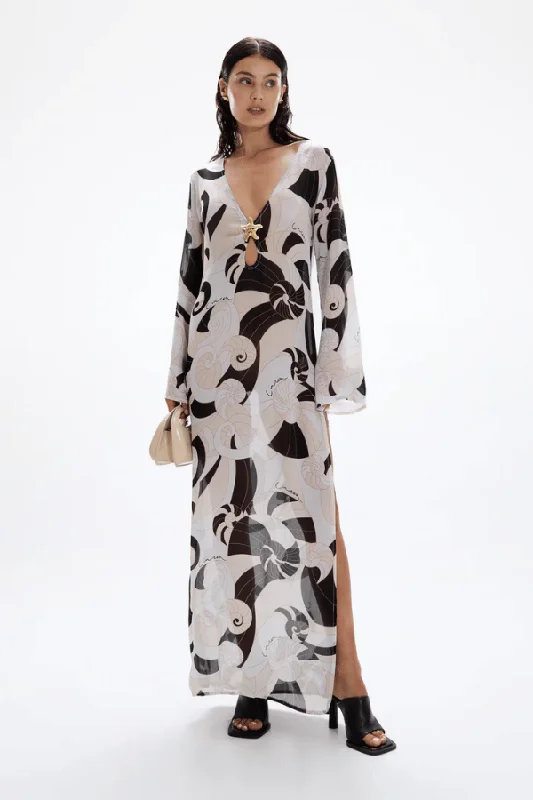 Hotline Seastar Maxi Dress Nautilus Stylish Button-Up Maxi Dress