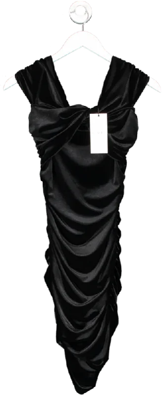 Club L Black Appreciate Twisted Velvet Bardot Mini Dress UK 6 Elegant Mini Dress with Pleats Club L Black Appreciate Twisted Velvet Bardot Mini Dress UK 6 Elegant Mini Dress with Pleats