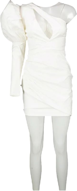 Club L Manhattan White One Shoulder Puff Sleeve Mini Dress UK 8 Trendy Lace Mini Dress Club L Manhattan White One Shoulder Puff Sleeve Mini Dress UK 8 Trendy Lace Mini Dress