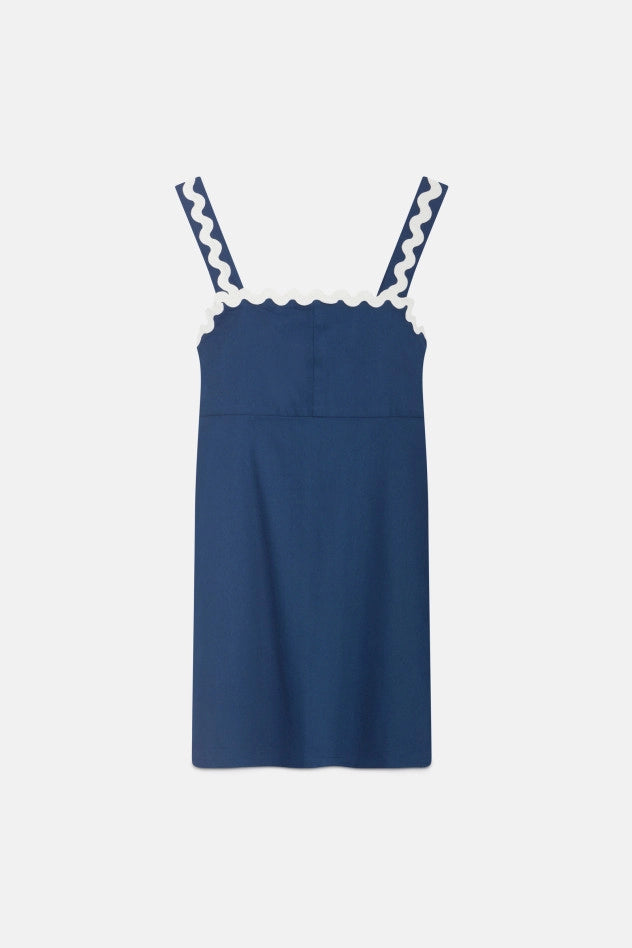 Compania Fantastica Blue Strap Mini Dress with Zig-Zag Detailing Trendy Tulle Mini Dress Compania Fantastica Blue Strap Mini Dress with Zig-Zag Detailing Trendy Tulle Mini Dress