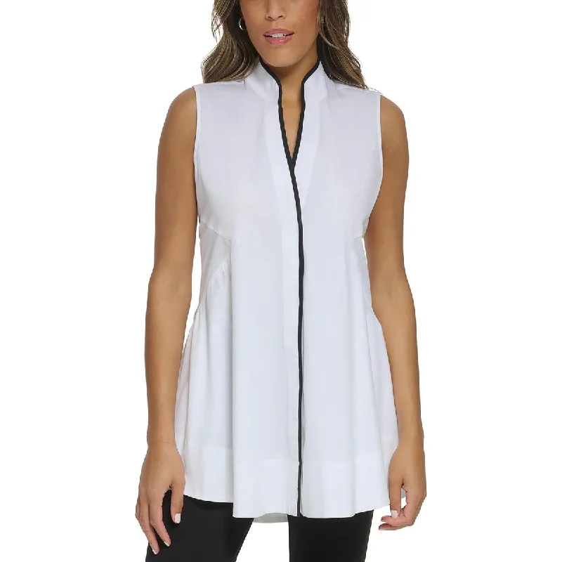 Donna Karan Womens Above Knee Cotton Mini Dress Comfortable Casual Mini Dress