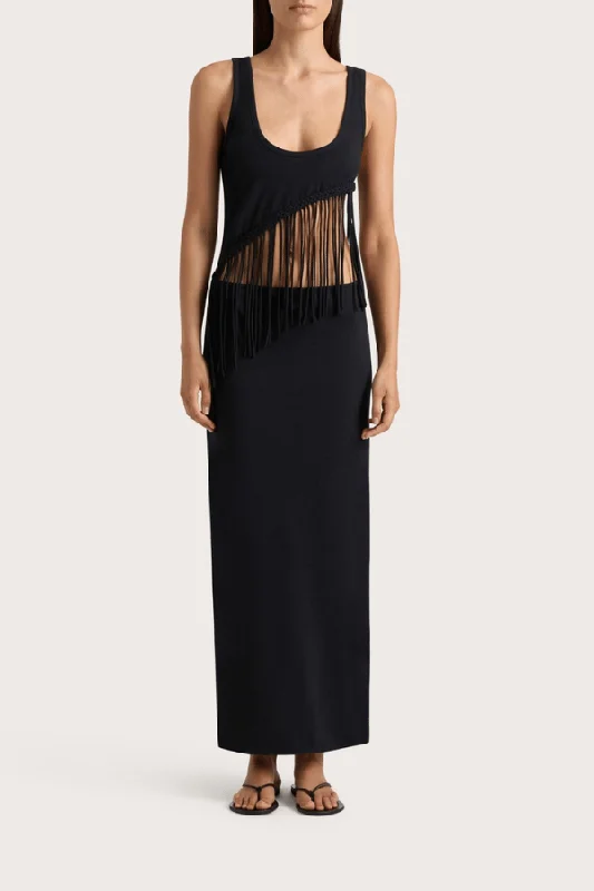 Maceio Maxi Dress Black Classic V-Neck Maxi Dress