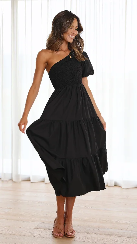 Frankie Maxi Dress - Black Trendy Maxi Dress with Straps