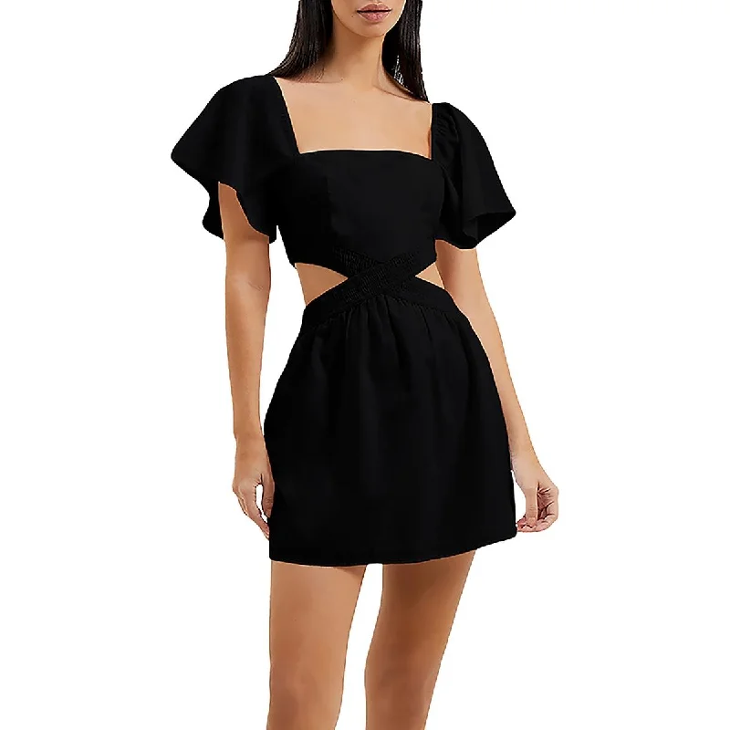 French Connection Womens Cut-Out Short Mini Dress Fashionable Mini Dress with Slits