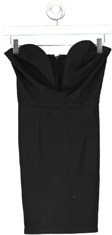 h:ours Black Cynlee Mini Dress UK XS Cozy Cotton Mini Dress