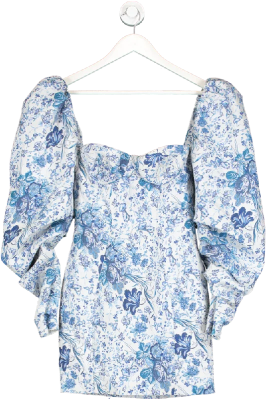 House of CB Blue Jacquard Floral Off The Shoulder Mini Dress UK S Trendy Off-Shoulder Dress Mini House of CB Blue Jacquard Floral Off The Shoulder Mini Dress UK S Trendy Off-Shoulder Dress Mini