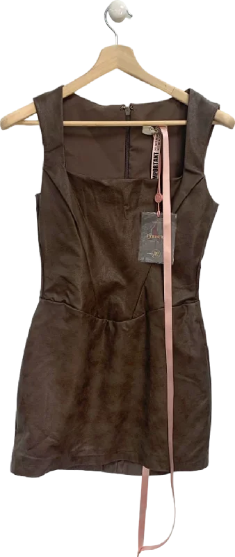 House of CB Mocha Pandora Mini Dress UK M Trendy Tulle Mini Dress