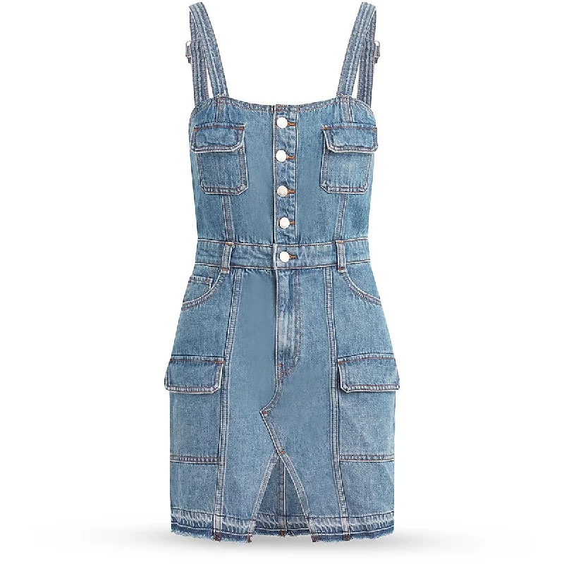 Hudson Womens Reconstructed  Mini Dress Trendy Button-Detail Mini Dress