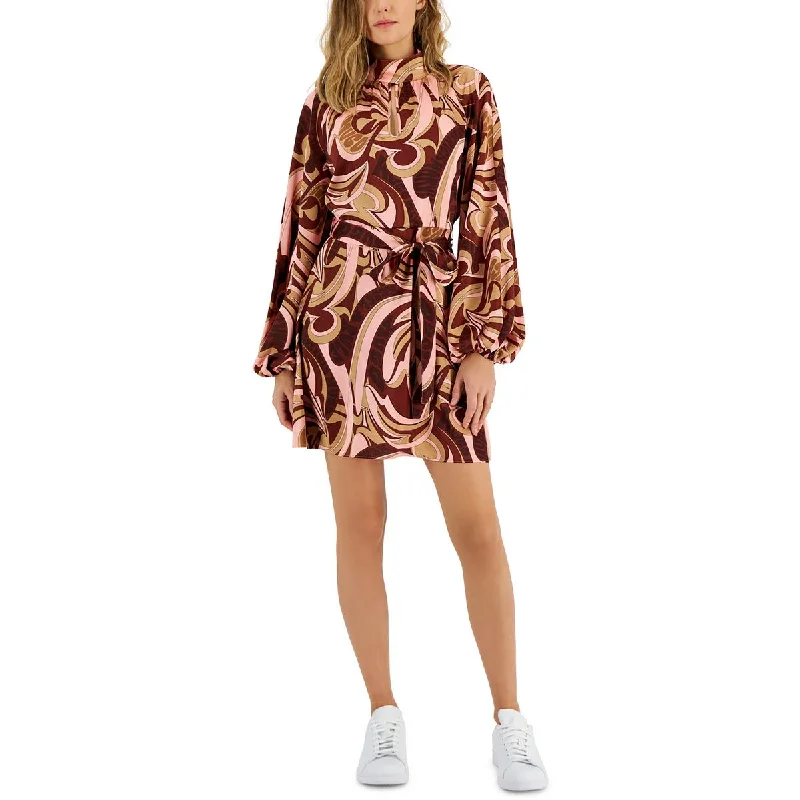 Hugo Womens Keyhole Neck Short Mini Dress Classic Solid Mini Dress