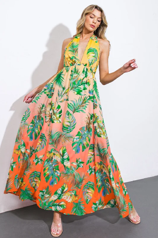 ADORABLE DAYS WOVEN MAXI DRESS Elegant Floral Maxi Dress