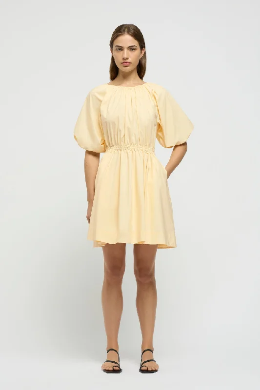 Ikaria Cotton Mini Dress Cozy Cowl Neck Mini Dress