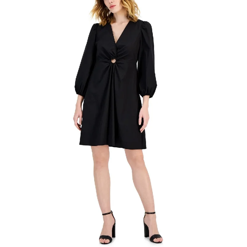 INC Womens Cut-Out Cotton Mini Dress Stylish Short-Sleeve Mini Dress