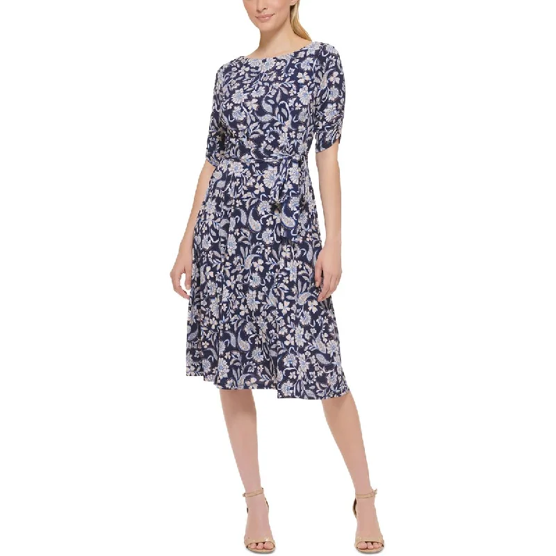 Jessica Howard Womens Petites Floral Print Knee-Length Mini Dress Classic Floral Mini Dress Jessica Howard Womens Petites Floral Print Knee-Length Mini Dress Classic Floral Mini Dress