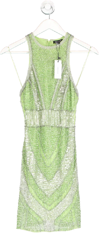 Karen Millen Green Premium Beading And Embellished Mini Dress BNWT UK 6 Comfortable Ruffle Mini Dress Karen Millen Green Premium Beading And Embellished Mini Dress BNWT UK 6 Comfortable Ruffle Mini Dress