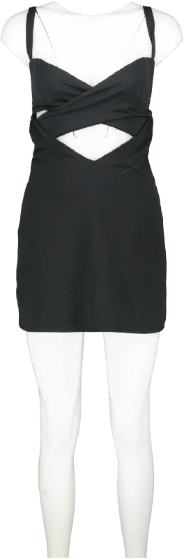 L'academie Black Anoush Mini Dress UK XS Comfortable Shift Mini Dress