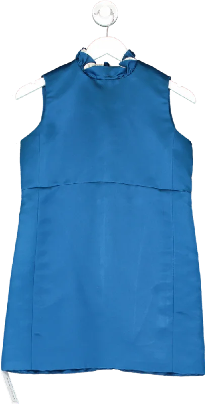 Louis Vuitton Blue Silk Mini Dress UK 6 Trendy Bodycon Mini Dress