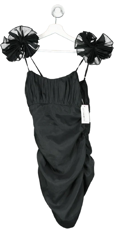 Lovers and Friends Black Moda Mini Dress UK XS Elegant Mini Dress with Ruffles