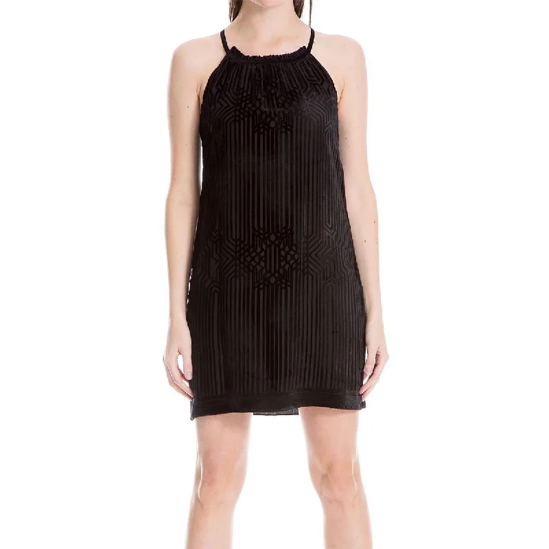 Max Studio Womens Velvet Short Mini Dress Trendy A-Line Mini Dress