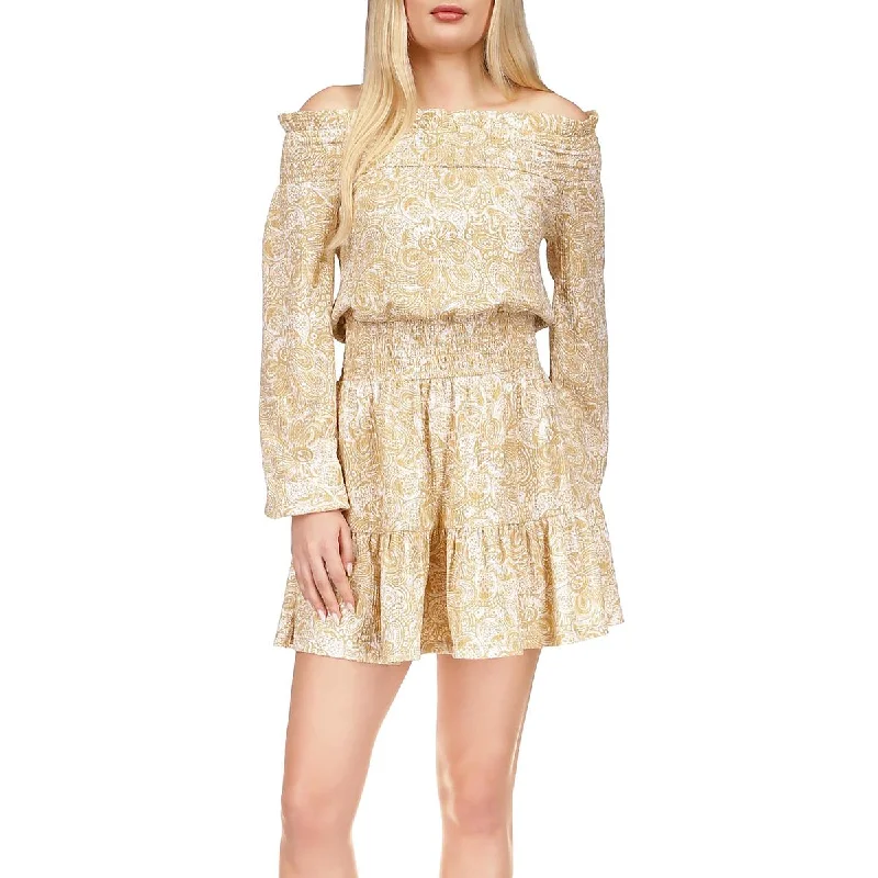 MICHAEL Michael Kors Womens Daytime Short Mini Dress Elegant Lace-Up Mini Dress