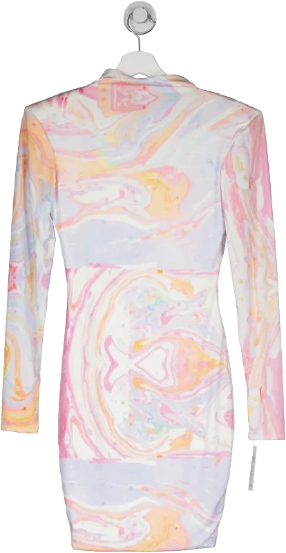 Mohokini Multicoloured Long Sleeve High Neck Mini Dress With Padded Shoulders UK 10 Fashionable Boho-Chic Mini Dress Mohokini Multicoloured Long Sleeve High Neck Mini Dress With Padded Shoulders UK 10 Fashionable Boho-Chic Mini Dress