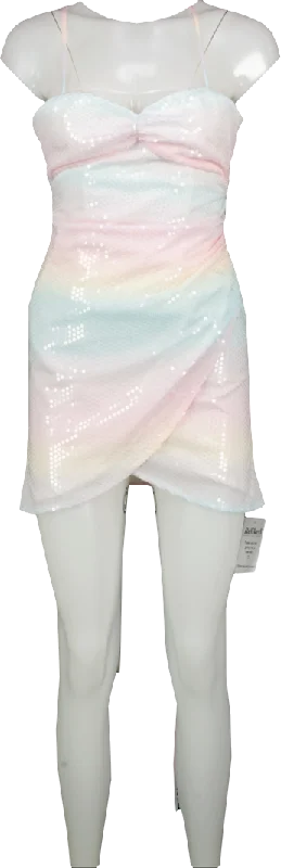 Mood x Miura Multicoloured Sequin Daydream Mini Dress UK S Cozy Ribbed Mini Dress