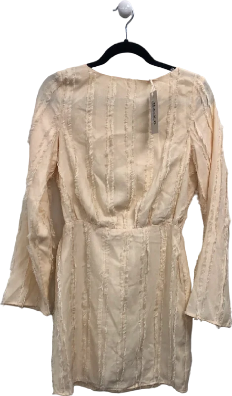 NA-KD Cream Textured Mini Dress UK 8 Fashionable Polka Dot Mini Dress