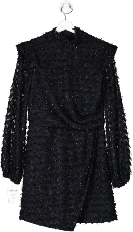 Paper London Black Spice High-neck Fil Coupé Mini Dress UK 12 Trendy Off-Shoulder Dress Mini Paper London Black Spice High-neck Fil Coupé Mini Dress UK 12 Trendy Off-Shoulder Dress Mini
