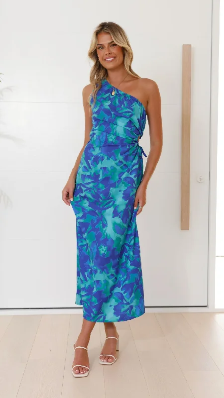 Percy Maxi Dress - Blue Stylish Longline Maxi Dress