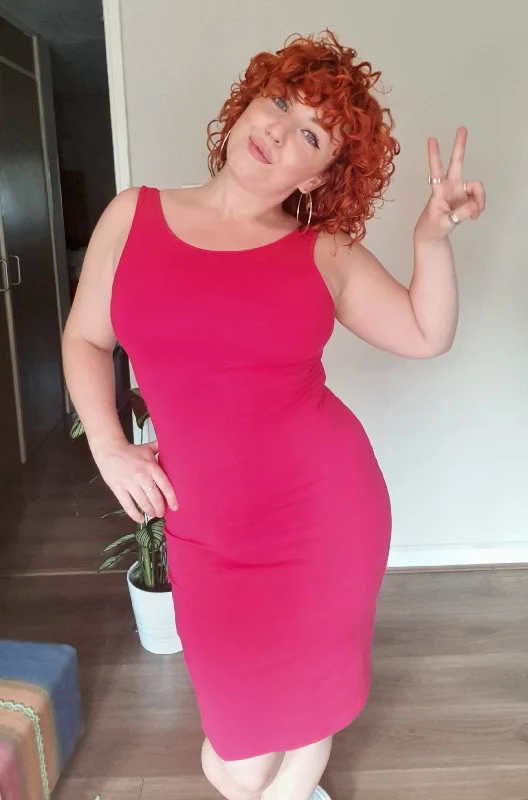 Reversible Cesee Mini Dress in Fuchsia Fashionable Mini Dress with Pockets