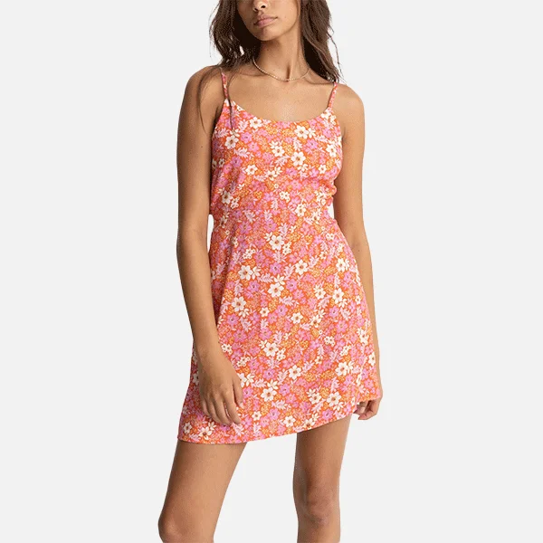Rhythm Luna Floral Mini Dress - Red Stylish Ribbed Mini Dress